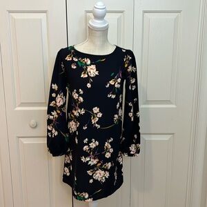 Lulu's Herbaceous Babe Navy Floral Print Shift Dress Size XS